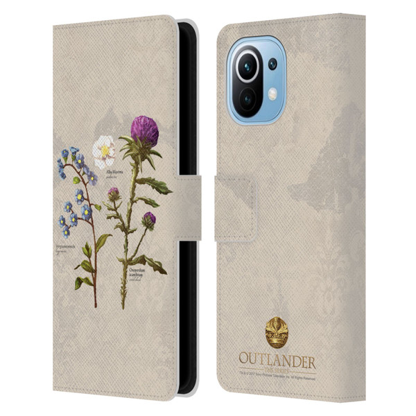 Outlander Graphics Flowers Leather Book Wallet Case Cover For Xiaomi Mi 11