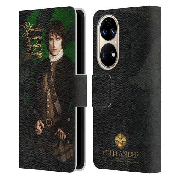 Outlander Portraits Jamie Leather Book Wallet Case Cover For Huawei P50