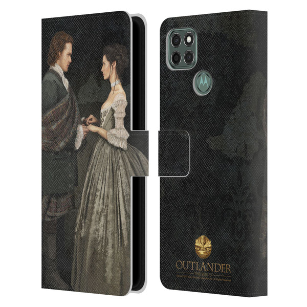 Outlander Portraits Claire & Jamie Painting Leather Book Wallet Case Cover For Motorola Moto G9 Power