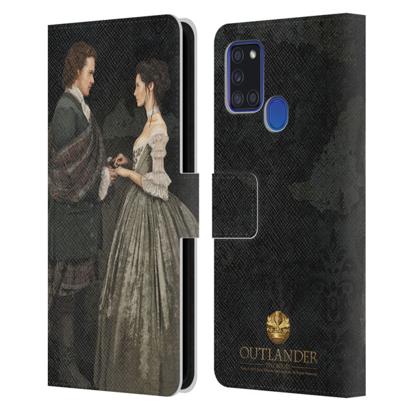 Outlander Portraits Claire & Jamie Painting Leather Book Wallet Case Cover For Samsung Galaxy A21s (2020)