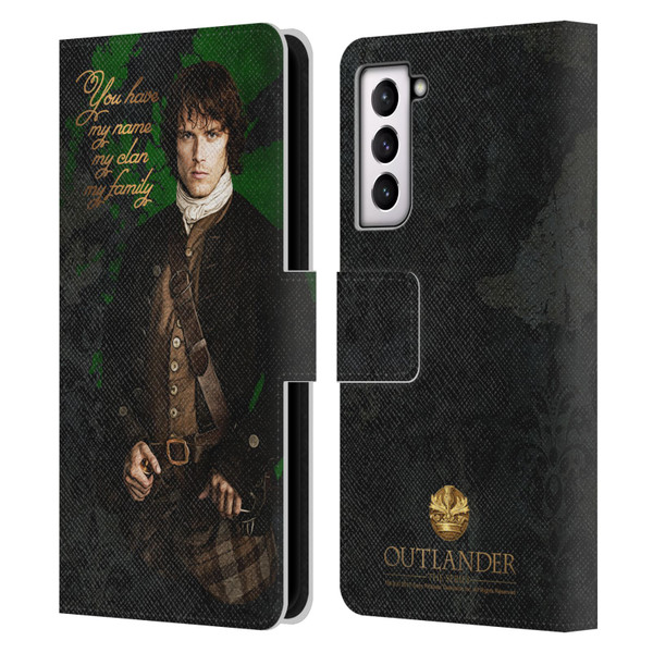 Outlander Portraits Jamie Leather Book Wallet Case Cover For Samsung Galaxy S21 5G