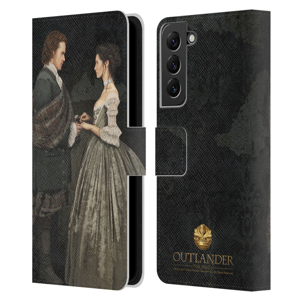 Outlander Portraits Claire & Jamie Painting Leather Book Wallet Case Cover For Samsung Galaxy S22+ 5G