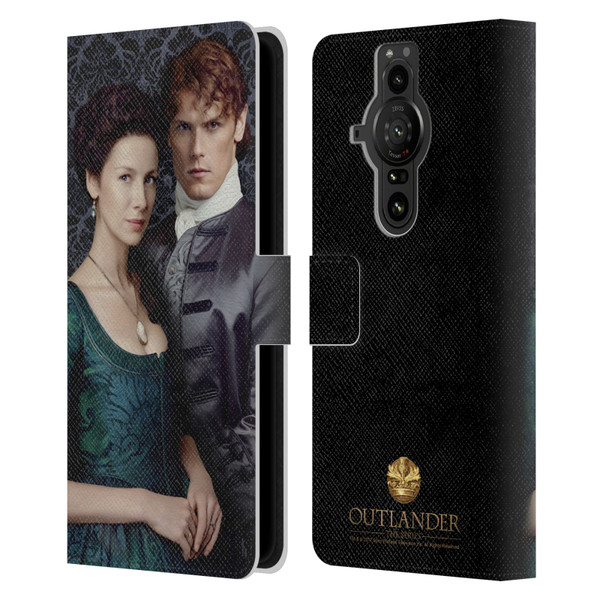 Outlander Portraits Claire & Jamie Leather Book Wallet Case Cover For Sony Xperia Pro-I