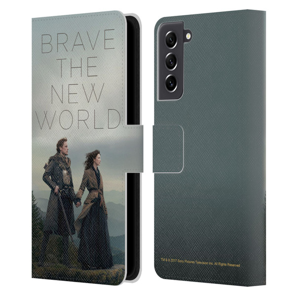 Outlander Season 4 Art Brave The New World Leather Book Wallet Case Cover For Samsung Galaxy S21 FE 5G