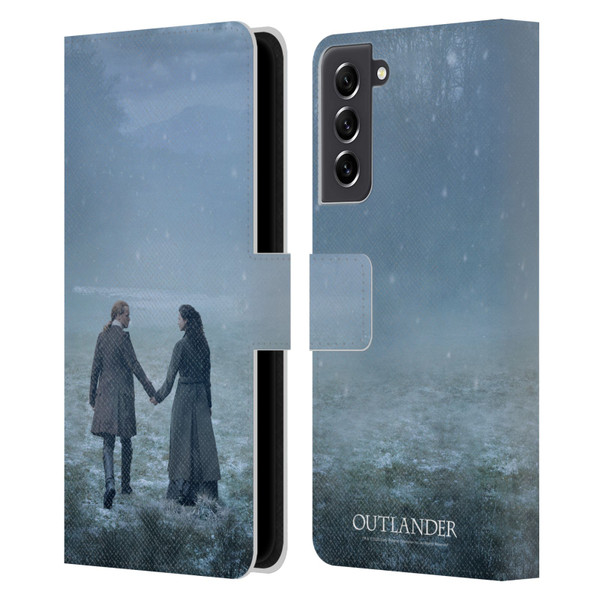 Outlander Season 6 Key Art Jamie And Claire Leather Book Wallet Case Cover For Samsung Galaxy S21 FE 5G