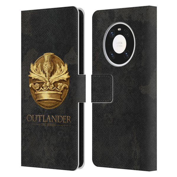 Outlander Seals And Icons Scotland Thistle Leather Book Wallet Case Cover For Huawei Mate 40 Pro 5G