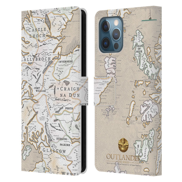 Outlander Seals And Icons Map Leather Book Wallet Case Cover For Apple iPhone 12 Pro Max
