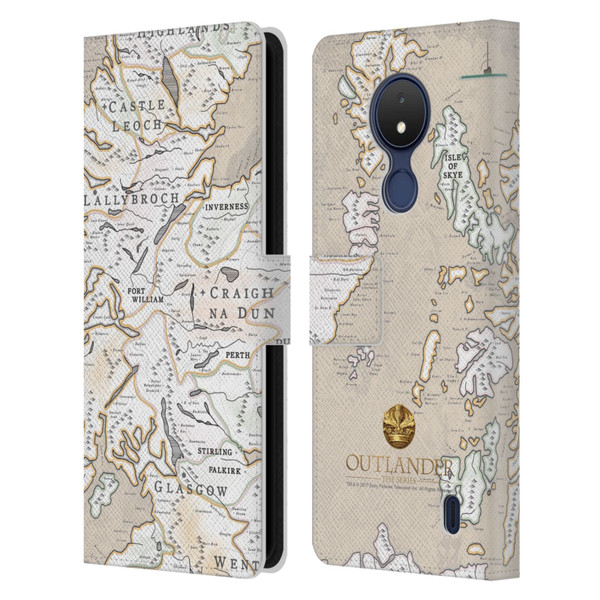 Outlander Seals And Icons Map Leather Book Wallet Case Cover For Nokia C21