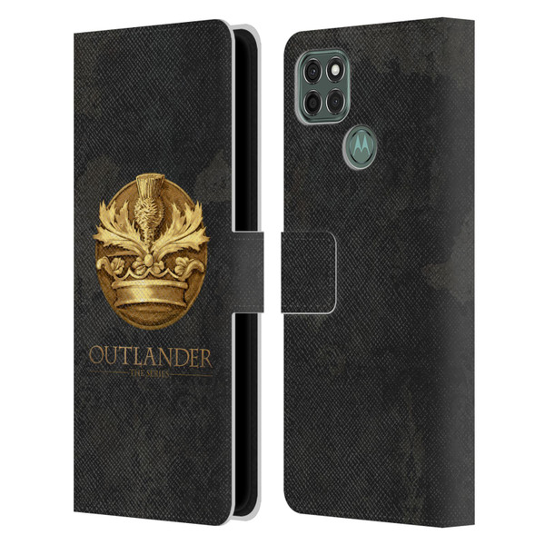 Outlander Seals And Icons Scotland Thistle Leather Book Wallet Case Cover For Motorola Moto G9 Power