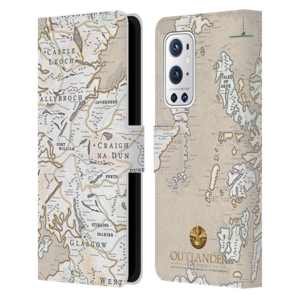 Outlander Seals And Icons Map Leather Book Wallet Case Cover For OnePlus 9 Pro