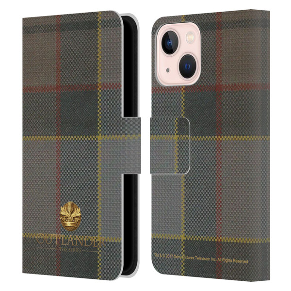 Outlander Tartans Fraser Leather Book Wallet Case Cover For Apple iPhone 13 Mini
