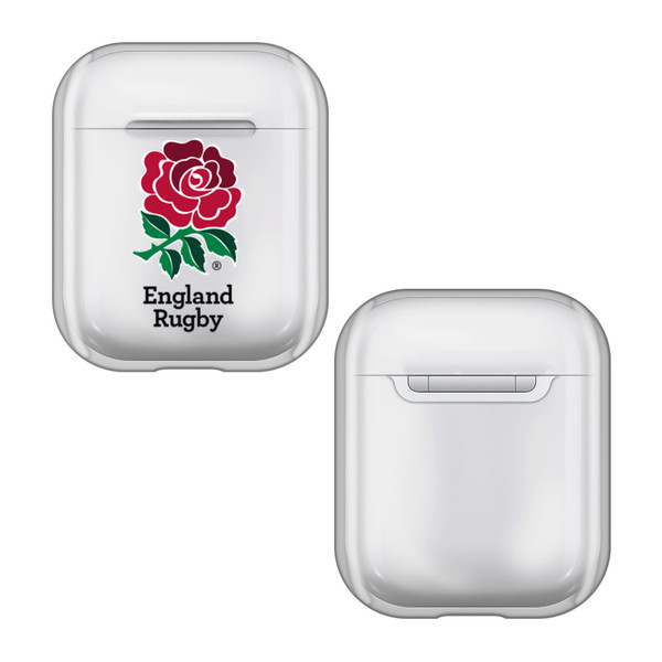 England Rugby Union Logo Plain Clear Hard Crystal Cover Case for Apple AirPods 1 1st Gen / 2 2nd Gen Charging Case