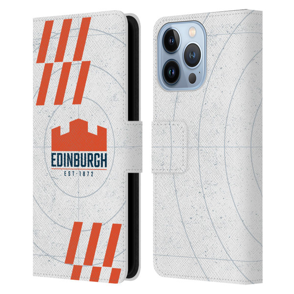 Edinburgh Rugby Logo Art White Leather Book Wallet Case Cover For Apple iPhone 13 Pro