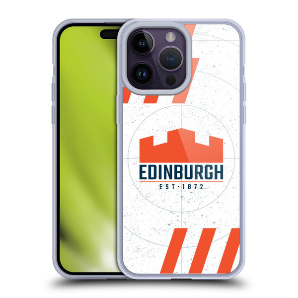Edinburgh Rugby Logo Art White Soft Gel Case for Apple iPhone 14 Pro Max