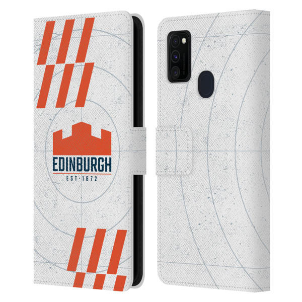 Edinburgh Rugby Logo Art White Leather Book Wallet Case Cover For Samsung Galaxy M30s (2019)/M21 (2020)