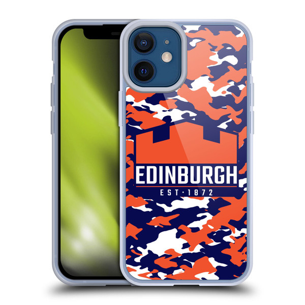Edinburgh Rugby Logo 2 Camouflage Soft Gel Case for Apple iPhone 12 Mini