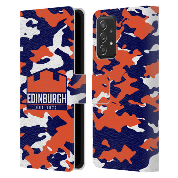Edinburgh Rugby Logo 2 Camouflage Leather Book Wallet Case Cover For Samsung Galaxy A53 5G (2022)