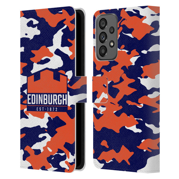 Edinburgh Rugby Logo 2 Camouflage Leather Book Wallet Case Cover For Samsung Galaxy A73 5G (2022)