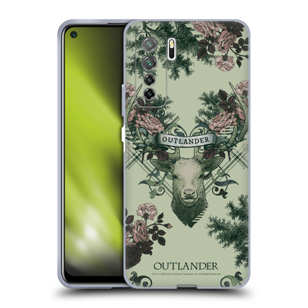 Outlander Composed Graphics Floral Deer Soft Gel Case for Huawei Nova 7 SE/P40 Lite 5G