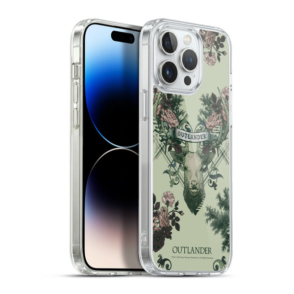 Outlander Composed Graphics Floral Deer Soft Gel Case for Apple iPhone 13 Pro Max & MagSafe