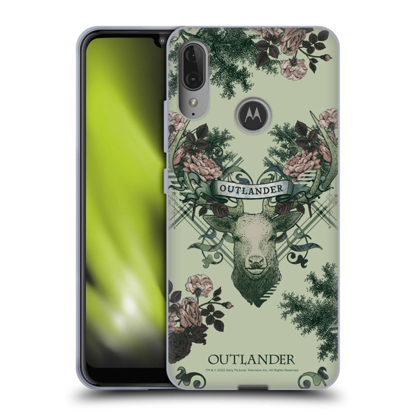 Outlander Composed Graphics Floral Deer Soft Gel Case for Motorola Moto E6 Plus