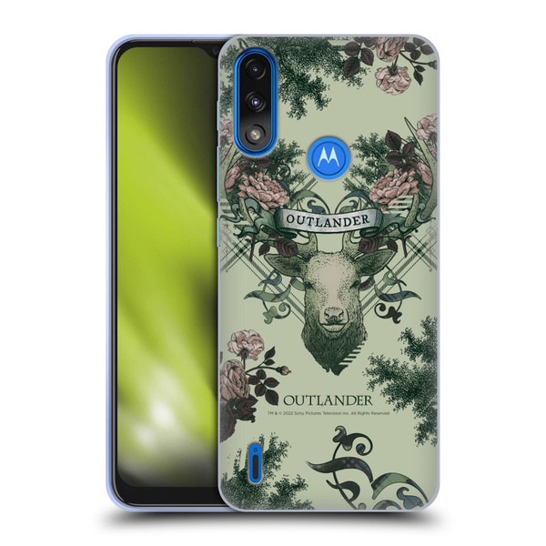 Outlander Composed Graphics Floral Deer Soft Gel Case for Motorola Moto E7 Power / Moto E7i Power