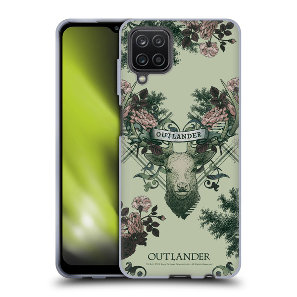 Outlander Composed Graphics Floral Deer Soft Gel Case for Samsung Galaxy A12 (2020)