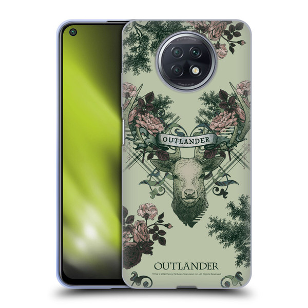 Outlander Composed Graphics Floral Deer Soft Gel Case for Xiaomi Redmi Note 9T 5G