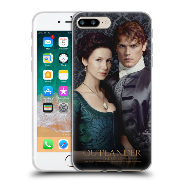 Outlander Portraits Claire & Jamie Soft Gel Case for Apple iPhone 7 Plus / iPhone 8 Plus