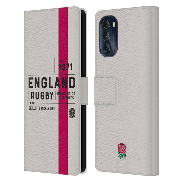 England Rugby Union History Since 1871 Leather Book Wallet Case Cover For Motorola Moto G (2022)