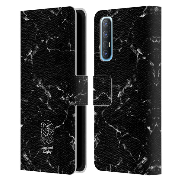 England Rugby Union Marble Black Leather Book Wallet Case Cover For OPPO Find X2 Neo 5G