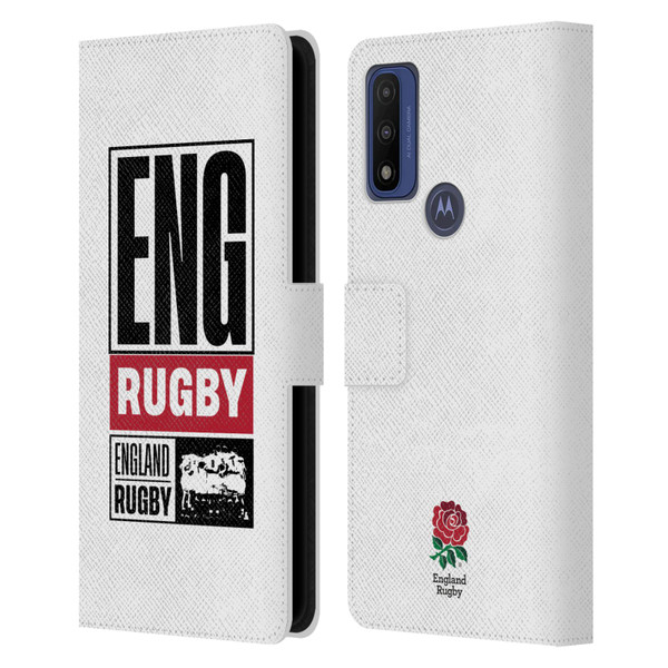 England Rugby Union RED ROSE Eng Rugby Logo Leather Book Wallet Case Cover For Motorola G Pure