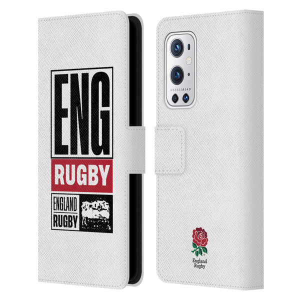 England Rugby Union RED ROSE Eng Rugby Logo Leather Book Wallet Case Cover For OnePlus 9 Pro