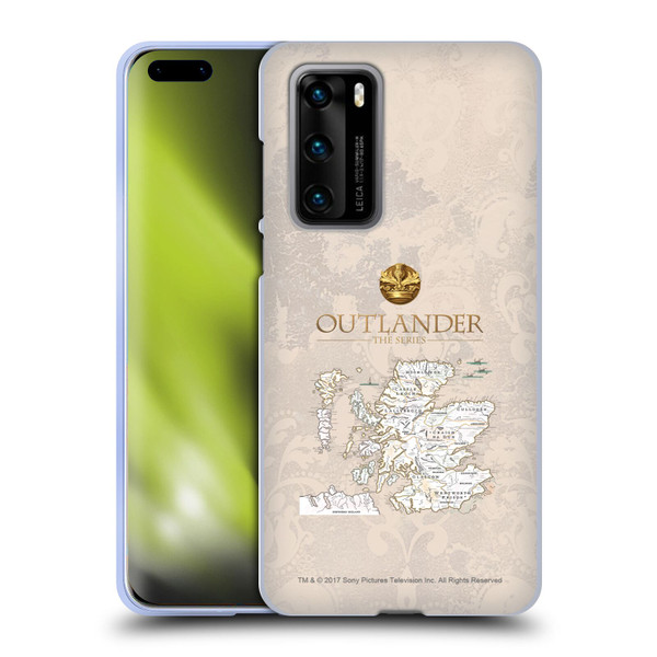 Outlander Seals And Icons Map Soft Gel Case for Huawei P40 5G