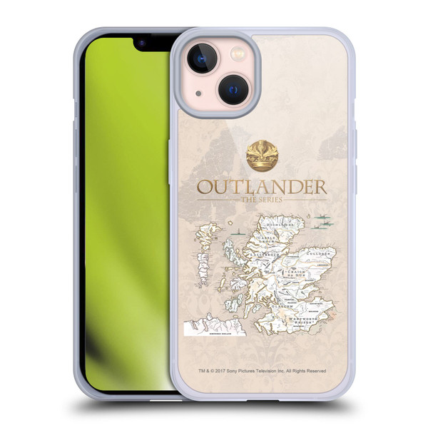 Outlander Seals And Icons Map Soft Gel Case for Apple iPhone 13