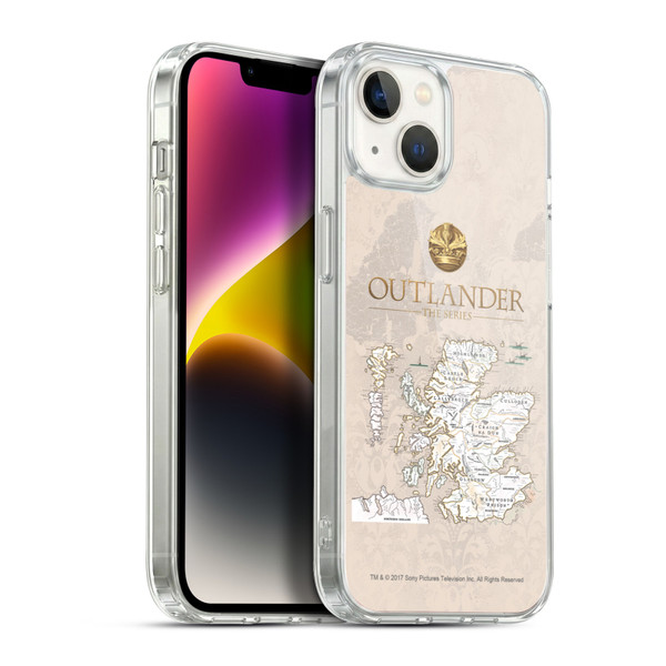 Outlander Seals And Icons Map Soft Gel Case for Apple iPhone 14 Plus & MagSafe
