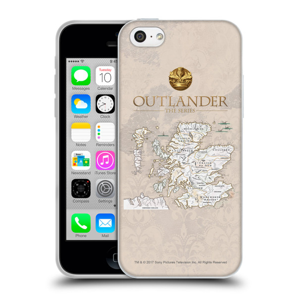 Outlander Seals And Icons Map Soft Gel Case for Apple iPhone 5c