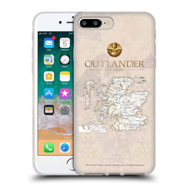 Outlander Seals And Icons Map Soft Gel Case for Apple iPhone 7 Plus / iPhone 8 Plus
