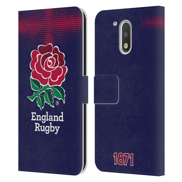 England Rugby Union 2016/17 The Rose Alternate Kit Leather Book Wallet Case Cover For Motorola Moto G41