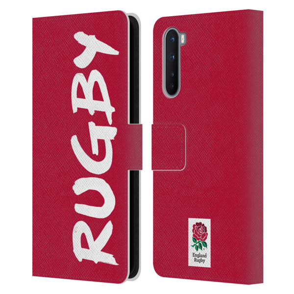 England Rugby Union 2016/17 The Rose Rugby Leather Book Wallet Case Cover For OnePlus Nord 5G