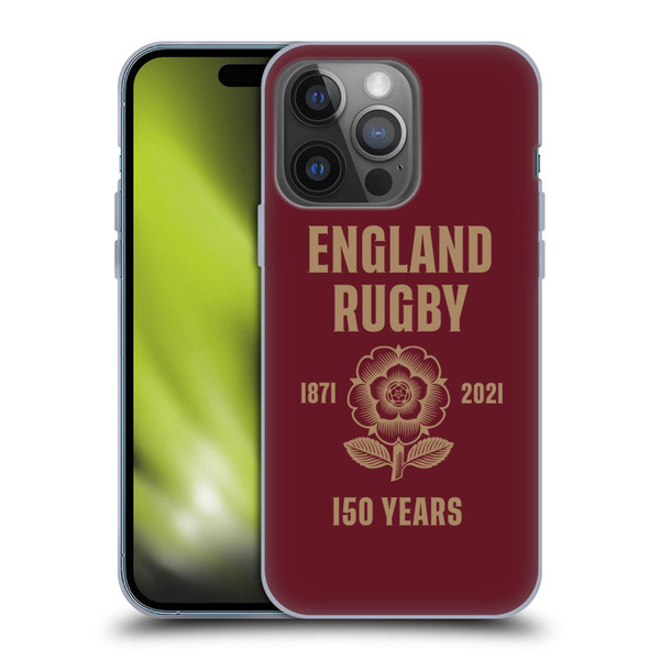 England Rugby Union 150th Anniversary Red Soft Gel Case for Apple iPhone 14 Pro