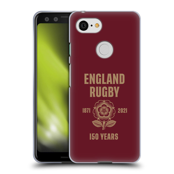 England Rugby Union 150th Anniversary Red Soft Gel Case for Google Pixel 3