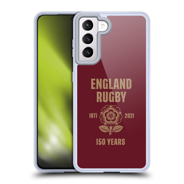 England Rugby Union 150th Anniversary Red Soft Gel Case for Samsung Galaxy S21 5G