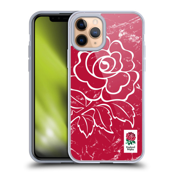 England Rugby Union Marble Red Soft Gel Case for Apple iPhone 11 Pro