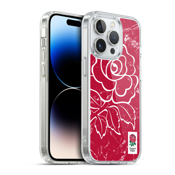 England Rugby Union Marble Red Soft Gel Case for Apple iPhone 13 Pro & MagSafe