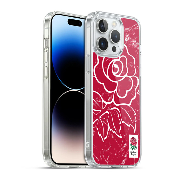 England Rugby Union Marble Red Soft Gel Case for Apple iPhone 14 Pro Max & MagSafe