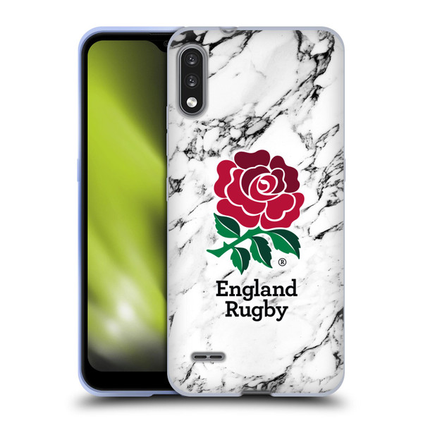 England Rugby Union Marble White Soft Gel Case for LG K22