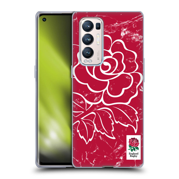 England Rugby Union Marble Red Soft Gel Case for OPPO Find X3 Neo / Reno5 Pro+ 5G