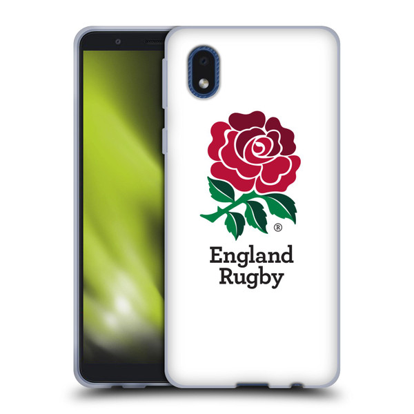 England Rugby Union 2016/17 The Rose Home Kit Soft Gel Case for Samsung Galaxy A01 Core (2020)