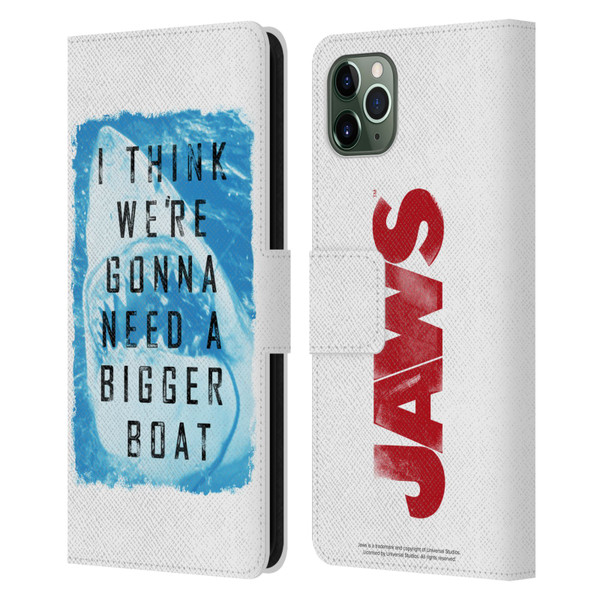 Jaws I Key Art Bigger Boat 2 Leather Book Wallet Case Cover For Apple iPhone 11 Pro Max